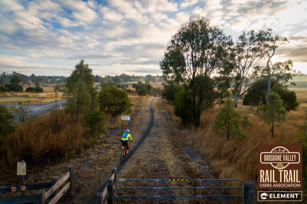 Competitors ride through the scenic Brisbane Valley Rail Trail.