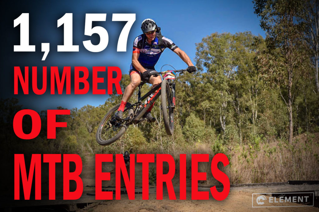 There were 1,157 MTB entries in the Flight Centre Cycle and Trail Run Epic 2018.
