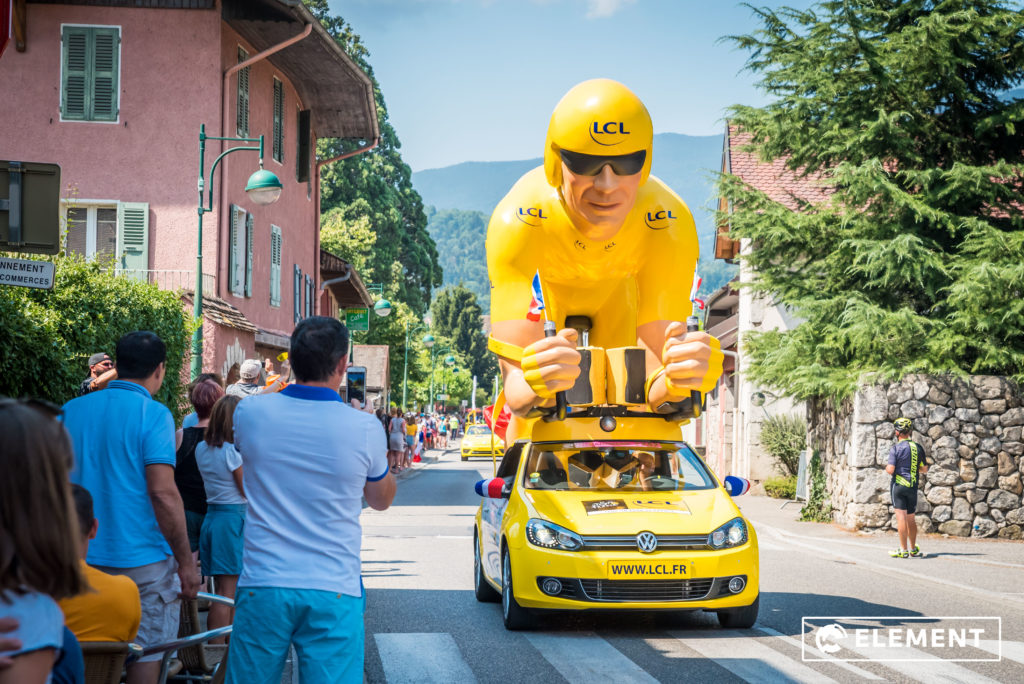 The Tour de France caravan arrived in town.